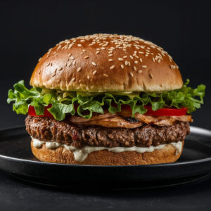 hamburger dans une assiette