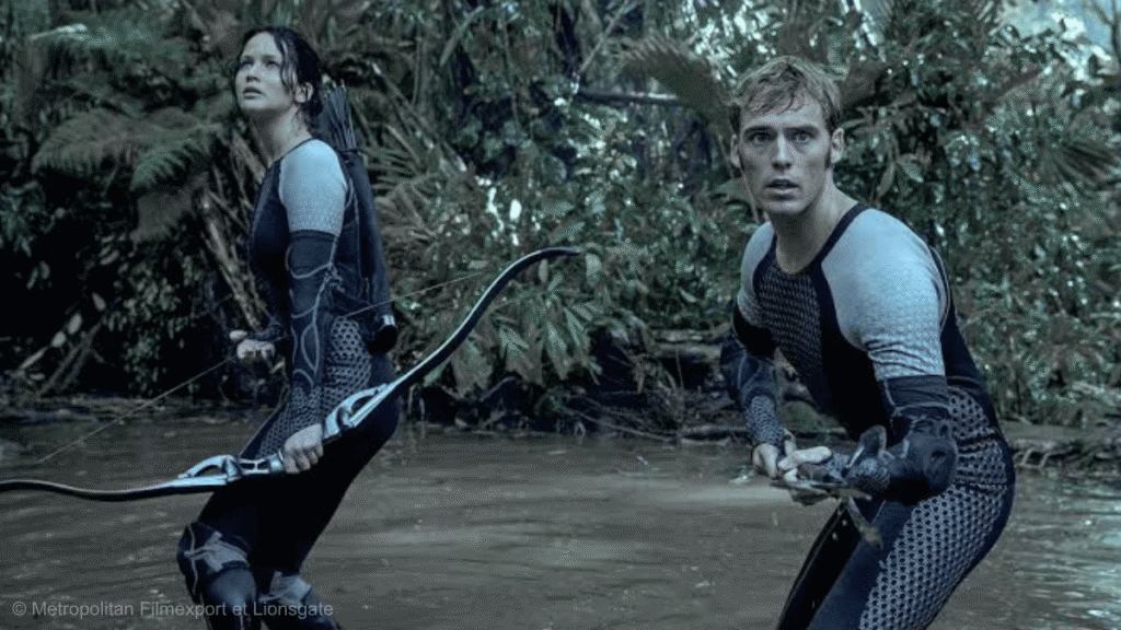 katniss et finnick dans l'arène des hunger games