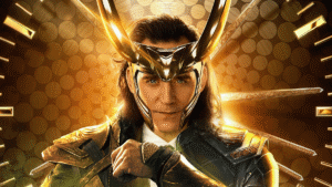 Loki entouré des aiguilles d'une horloge