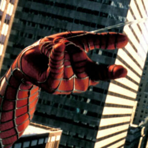 la main de spider-man tirant une toile
