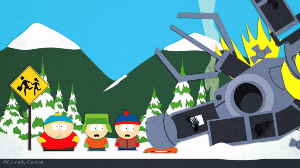 kenny écrasé par la sonde dans le tout premier épisode