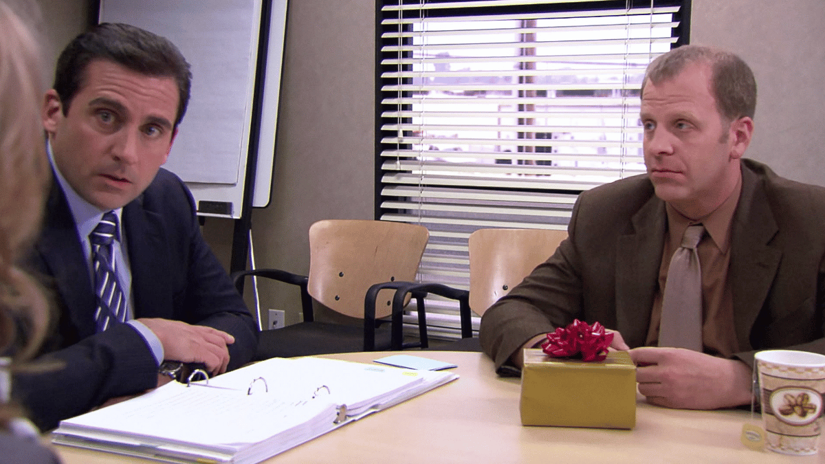 Michael Scott et Toby Flenderson au bureau